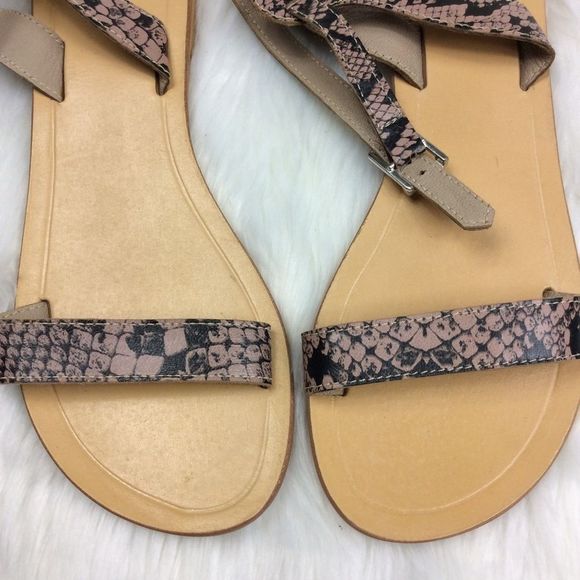 ASOS Fancy Me Ankle Strap Snakeskin Sandal Size 4 - Picture 3 of 5